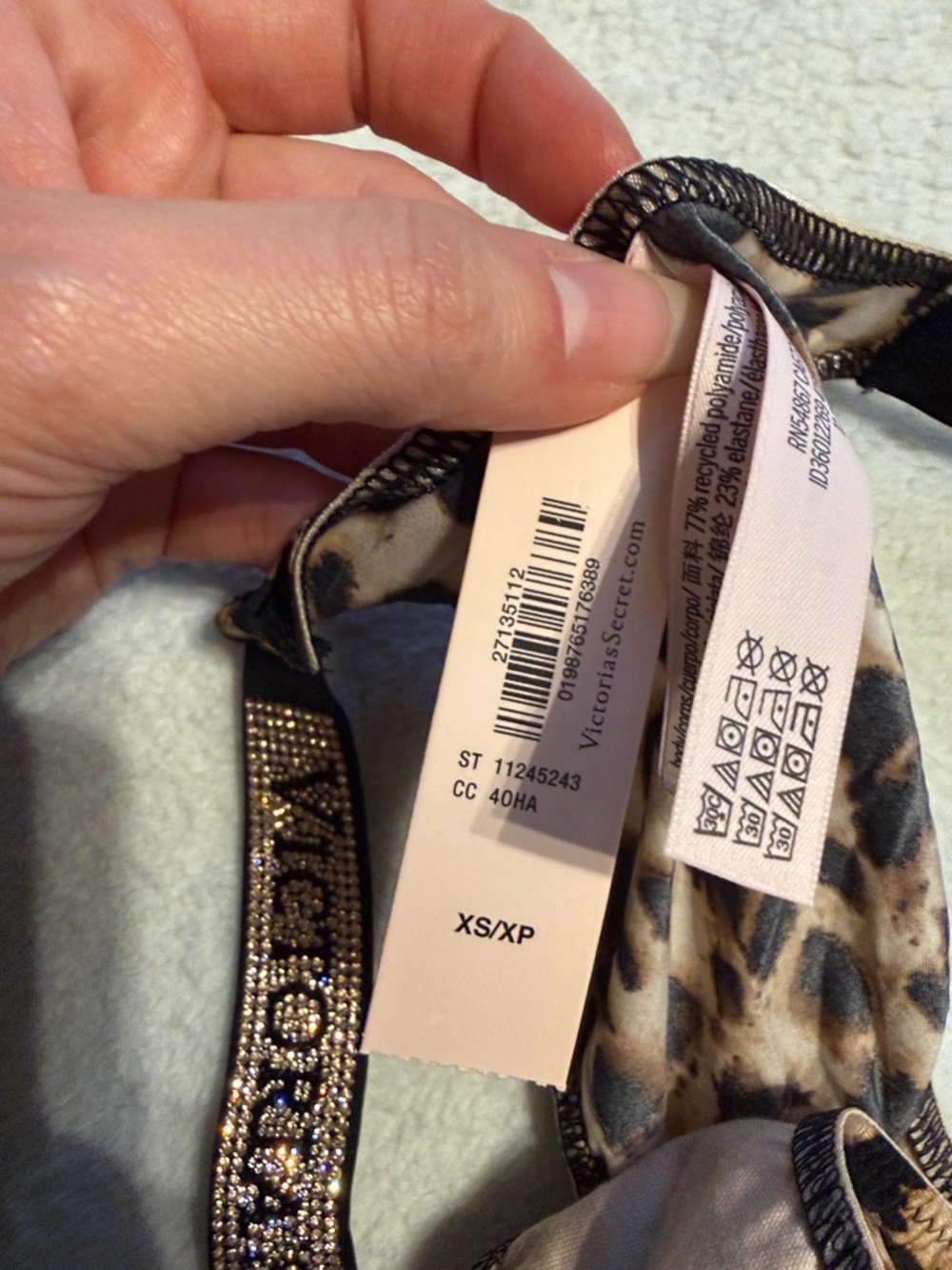 NWT Victorias Secret Shine Strap Leopard Print Brazilian - Picture 3 of 5